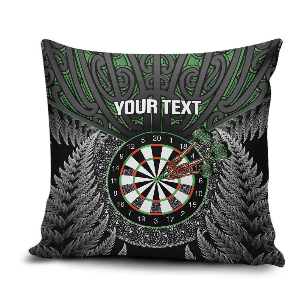 Personalised New Zealand Darts Pillow Cover Dartboard Maori Fern Puhoro Art - Aussie Hoodie