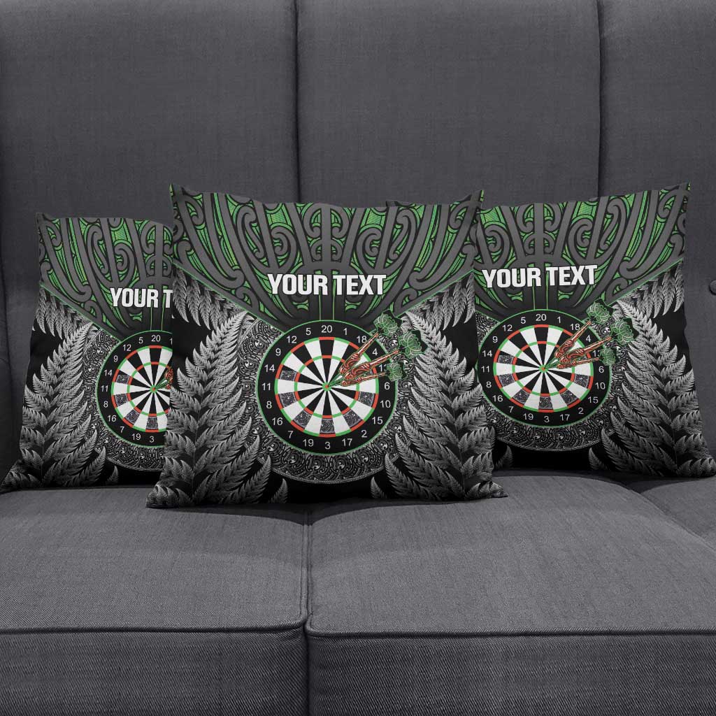 Personalised New Zealand Darts Pillow Cover Dartboard Maori Fern Puhoro Art - Aussie Hoodie