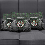 Personalised New Zealand Darts Pillow Cover Dartboard Maori Fern Puhoro Art - Aussie Hoodie