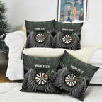 Personalised New Zealand Darts Pillow Cover Dartboard Maori Fern Puhoro Art - Aussie Hoodie