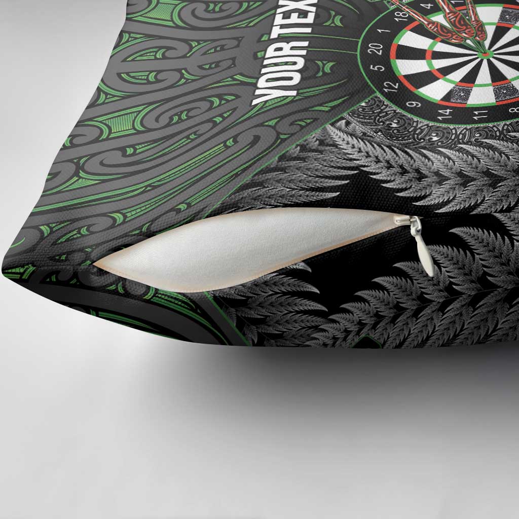 Personalised New Zealand Darts Pillow Cover Dartboard Maori Fern Puhoro Art - Aussie Hoodie