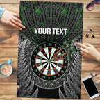 Personalised New Zealand Darts Puzzle Dartboard Maori Fern Puhoro Art - Aussie Hoodie