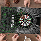 Personalised New Zealand Darts Puzzle Dartboard Maori Fern Puhoro Art - Aussie Hoodie