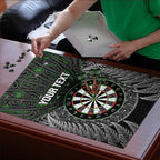 Personalised New Zealand Darts Puzzle Dartboard Maori Fern Puhoro Art - Aussie Hoodie