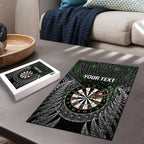 Personalised New Zealand Darts Puzzle Dartboard Maori Fern Puhoro Art - Aussie Hoodie