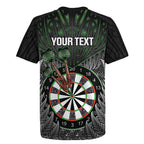 Personalised New Zealand Darts Rugby Jersey Dartboard Maori Fern Puhoro Art