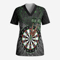 Personalised New Zealand Darts Scrub Top Dartboard Maori Fern Puhoro Art - Aussie Hoodie