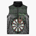 Personalised New Zealand Darts Sleeveless Puffer Jacket Dartboard Maori Fern Puhoro Art - Aussie Hoodie
