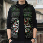 Personalised New Zealand Darts Sleeveless Puffer Jacket Dartboard Maori Fern Puhoro Art - Aussie Hoodie
