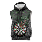 Personalised New Zealand Darts Sleeveless Zip Hoodie Dartboard Maori Fern Puhoro Art LT14