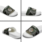 Personalised New Zealand Darts Slide Sandals Dartboard Maori Fern Puhoro Art - Aussie Hoodie