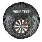 Personalised New Zealand Darts Spare Tire Cover Dartboard Maori Fern Puhoro Art