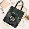 Personalised New Zealand Darts Tote Bag Dartboard Maori Fern Puhoro Art - Aussie Hoodie