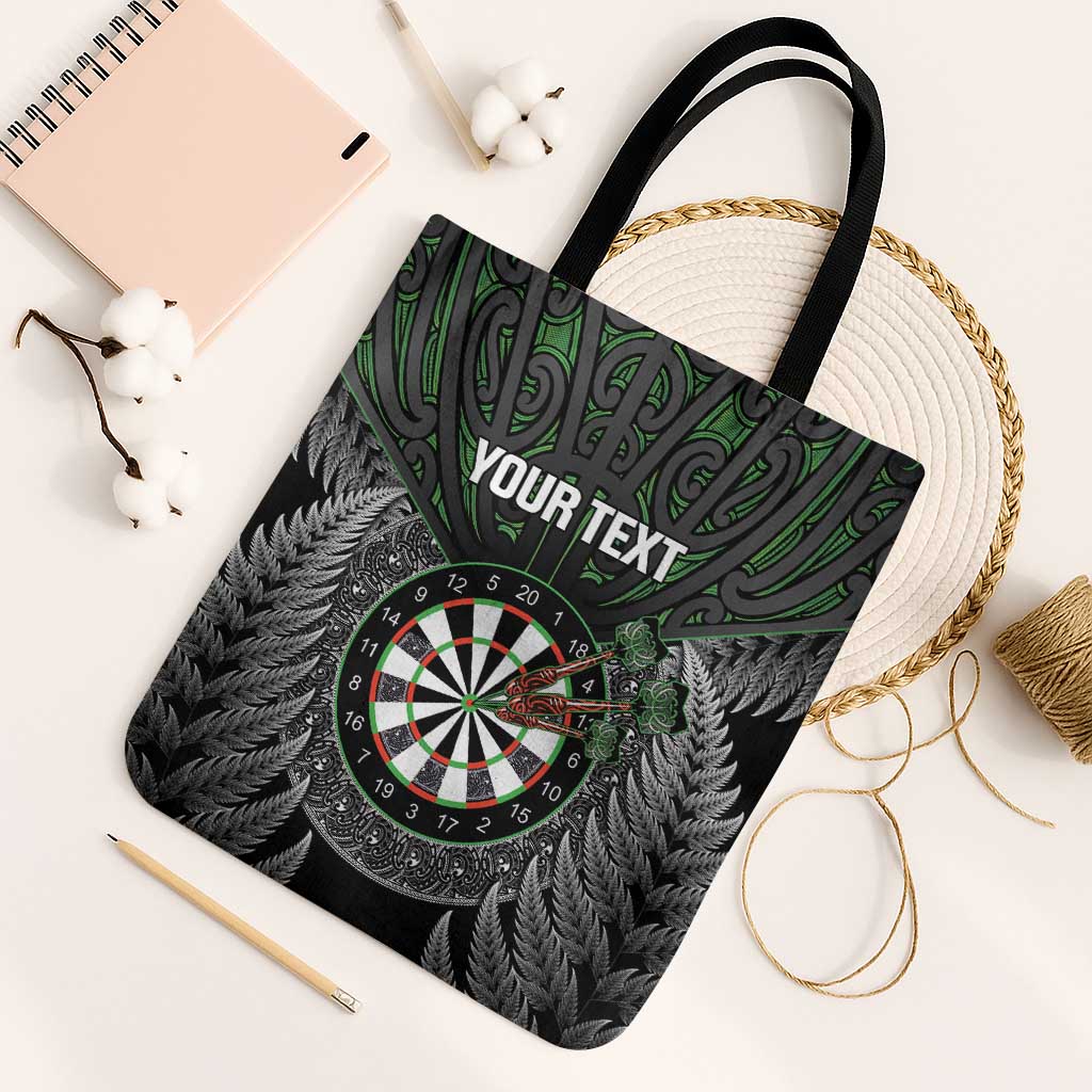 Personalised New Zealand Darts Tote Bag Dartboard Maori Fern Puhoro Art - Aussie Hoodie