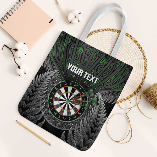 Personalised New Zealand Darts Tote Bag Dartboard Maori Fern Puhoro Art - Aussie Hoodie