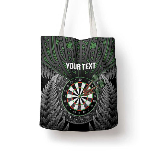 Personalised New Zealand Darts Tote Bag Dartboard Maori Fern Puhoro Art - Aussie Hoodie
