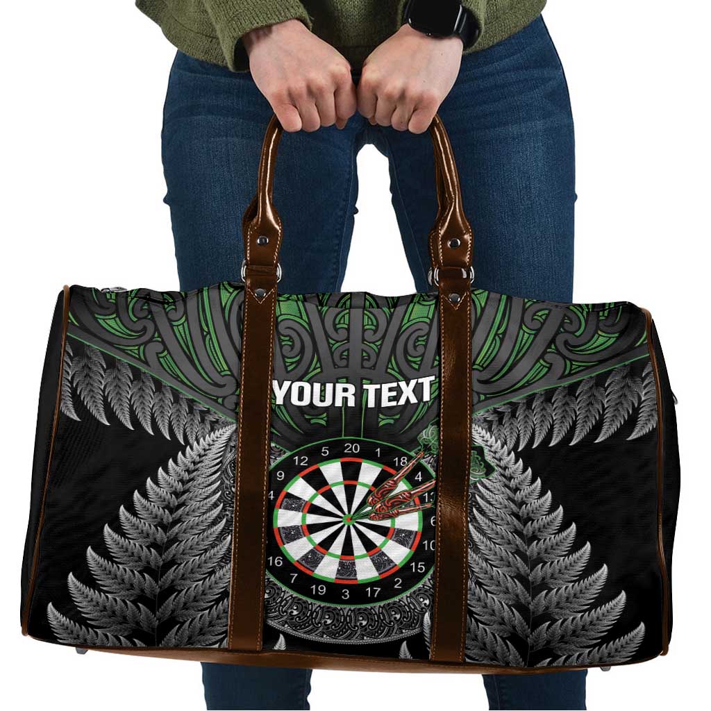 Personalised New Zealand Darts Travel Bag Dartboard Maori Fern Puhoro Art - Aussie Hoodie