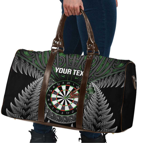 Personalised New Zealand Darts Travel Bag Dartboard Maori Fern Puhoro Art - Aussie Hoodie