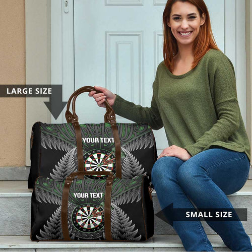 Personalised New Zealand Darts Travel Bag Dartboard Maori Fern Puhoro Art - Aussie Hoodie