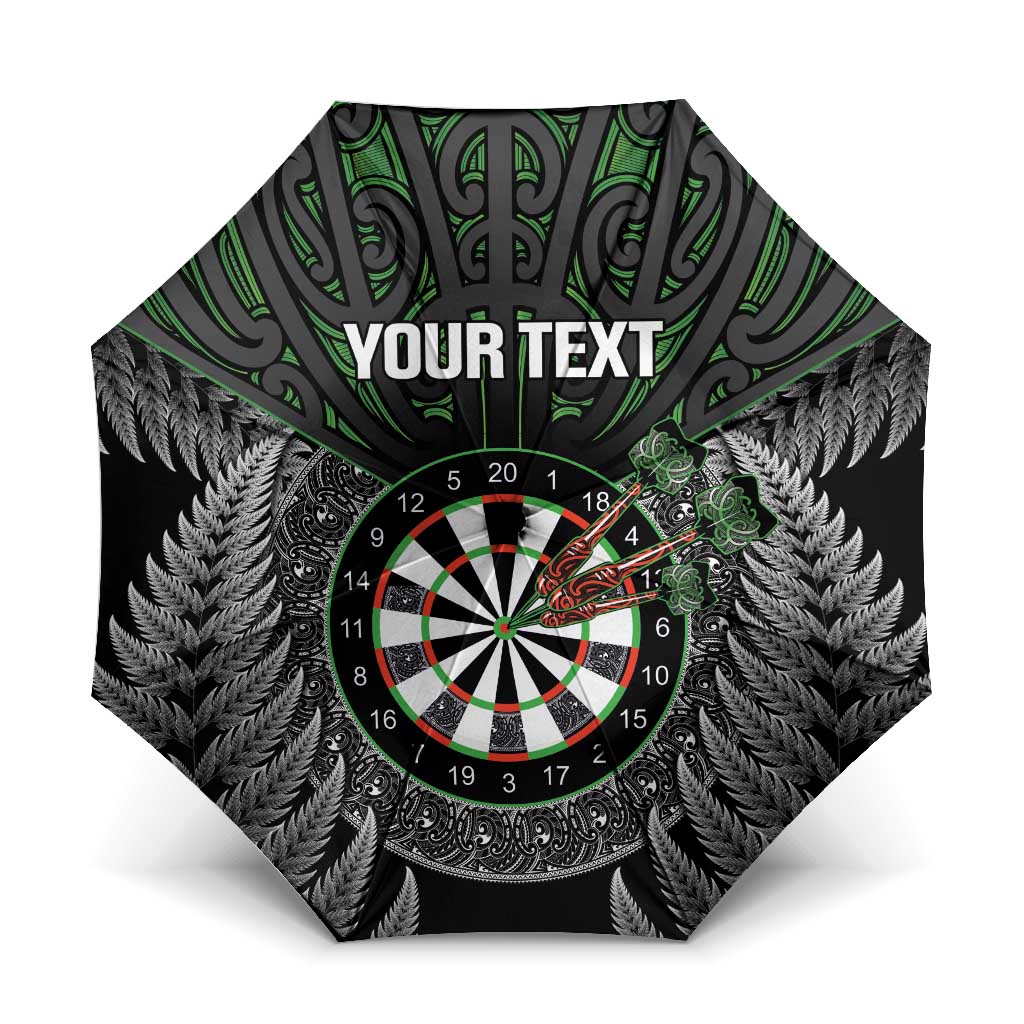 Personalised New Zealand Darts Umbrella Dartboard Maori Fern Puhoro Art - Aussie Hoodie
