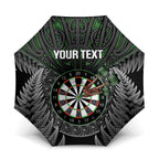 Personalised New Zealand Darts Umbrella Dartboard Maori Fern Puhoro Art - Aussie Hoodie