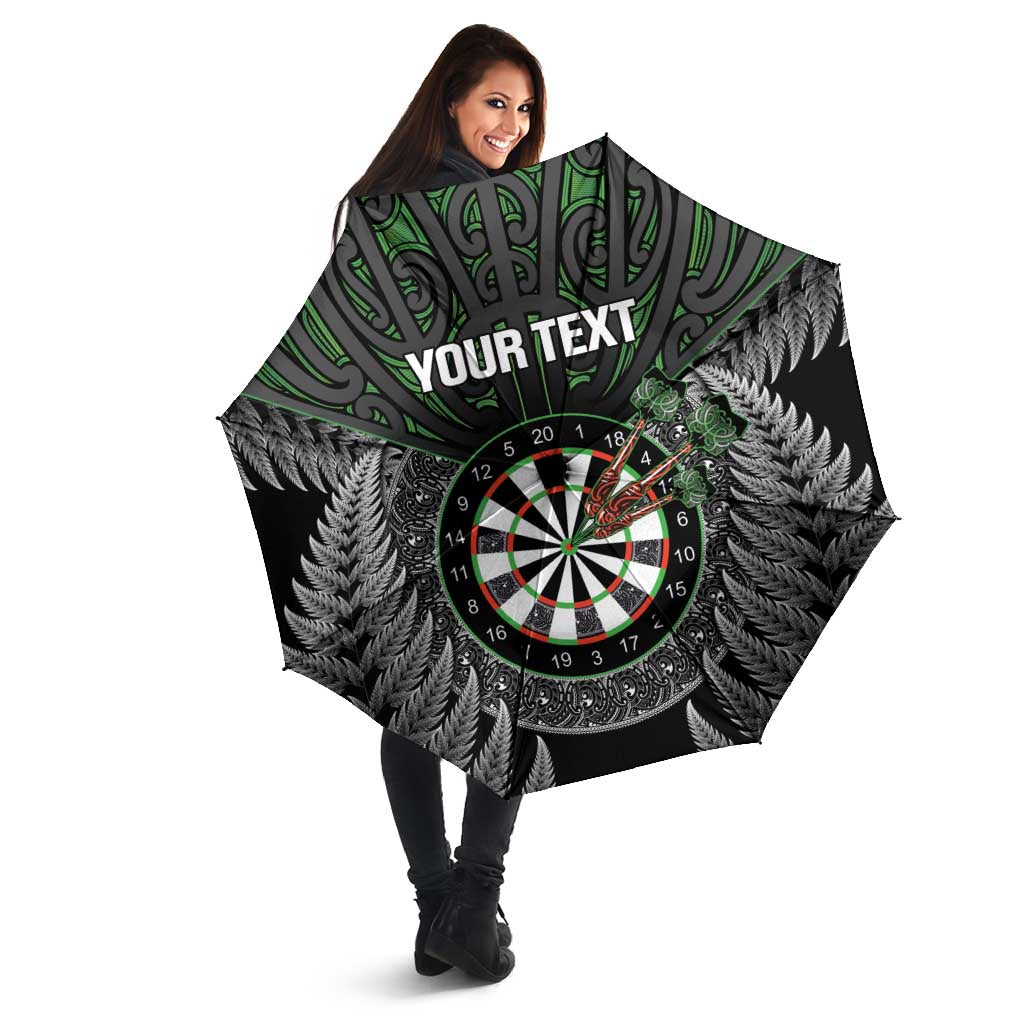Personalised New Zealand Darts Umbrella Dartboard Maori Fern Puhoro Art - Aussie Hoodie