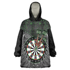 Personalised New Zealand Darts Wearable Blanket Hoodie Dartboard Maori Fern Puhoro Art