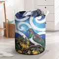 Kekeru New Zealand Matariki Laundry Basket Kukupa Kowhai Maori New Year Blue Version