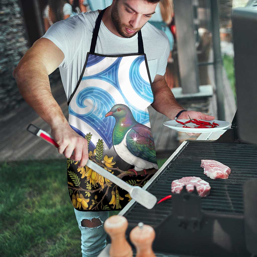 Kekeru New Zealand Matariki Apron Kukupa Kowhai Maori New Year Blue Version