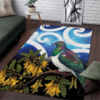 Kekeru New Zealand Matariki Area Rug Kukupa Kowhai Maori New Year Blue Version
