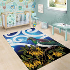 Kekeru New Zealand Matariki Area Rug Kukupa Kowhai Maori New Year Blue Version