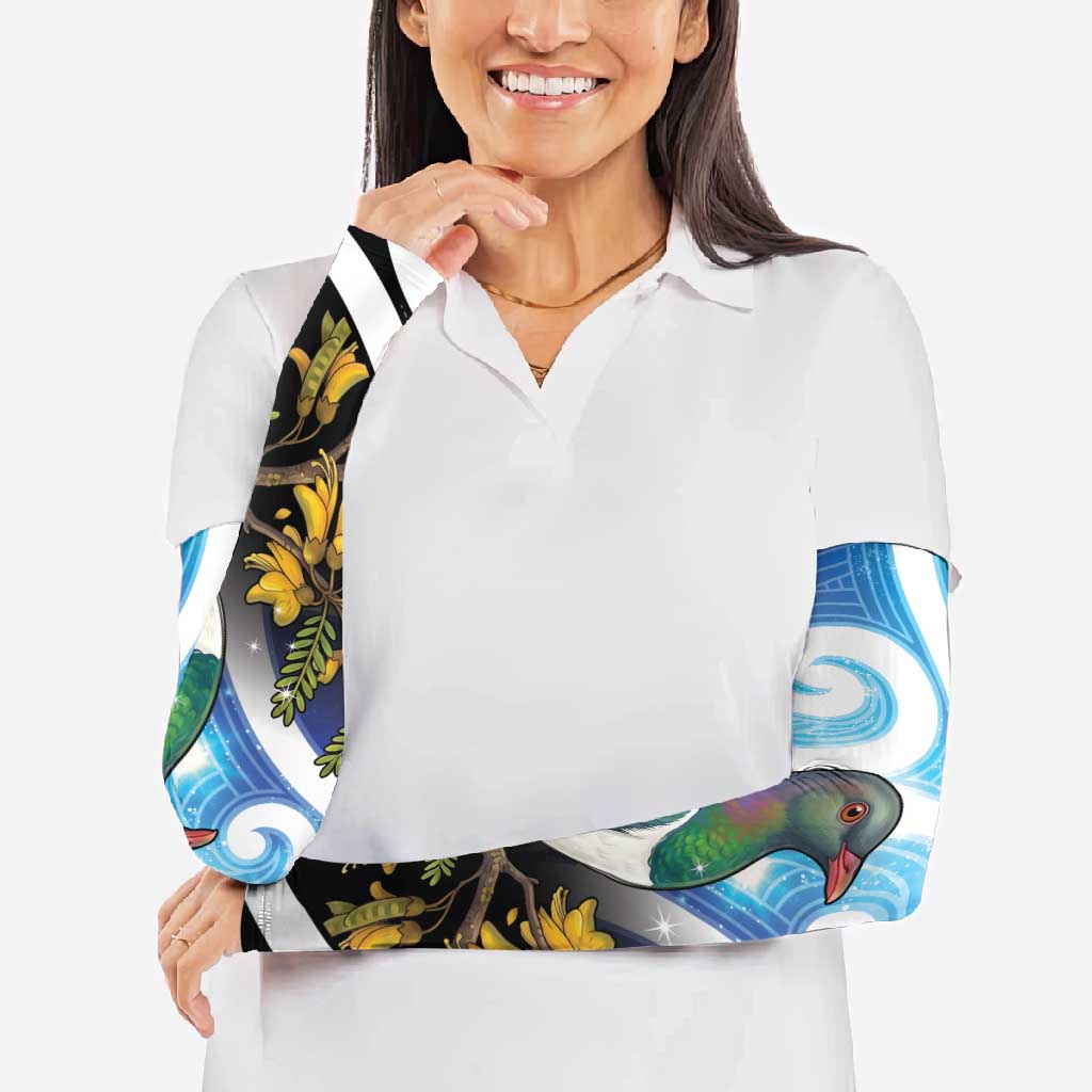 Kekeru New Zealand Matariki Arm Sleeves Kukupa Kowhai Maori New Year Blue Version