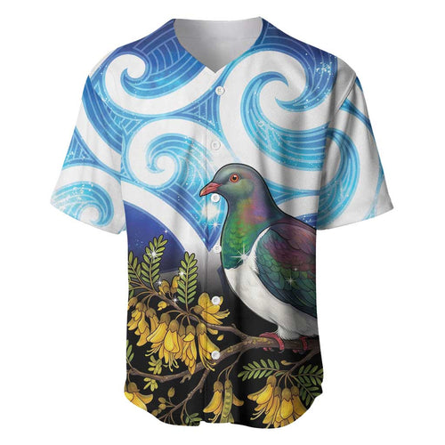 Kekeru New Zealand Matariki Baseball Jersey Kukupa Kowhai Maori New Year Blue Version