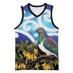 Kekeru New Zealand Matariki Basketball Jersey Kukupa Kowhai Maori New Year Blue Version