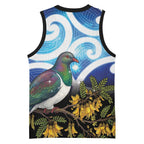 Kekeru New Zealand Matariki Basketball Jersey Kukupa Kowhai Maori New Year Blue Version