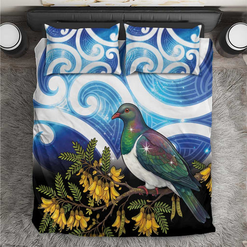 Kekeru New Zealand Matariki Bedding Set Kukupa Kowhai Maori New Year Blue Version