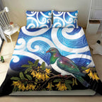 Kekeru New Zealand Matariki Bedding Set Kukupa Kowhai Maori New Year Blue Version