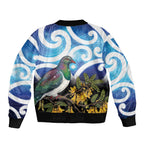 Kekeru New Zealand Matariki Bomber Jacket Kukupa Kowhai Maori New Year Blue Version