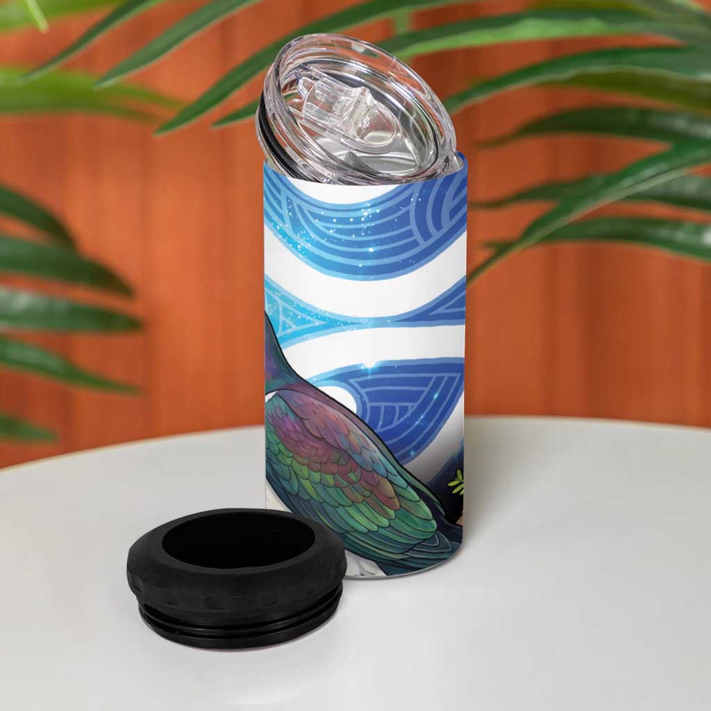 Kekeru New Zealand Matariki 4 in 1 Can Cooler Tumbler Kukupa Kowhai Maori New Year Blue Version