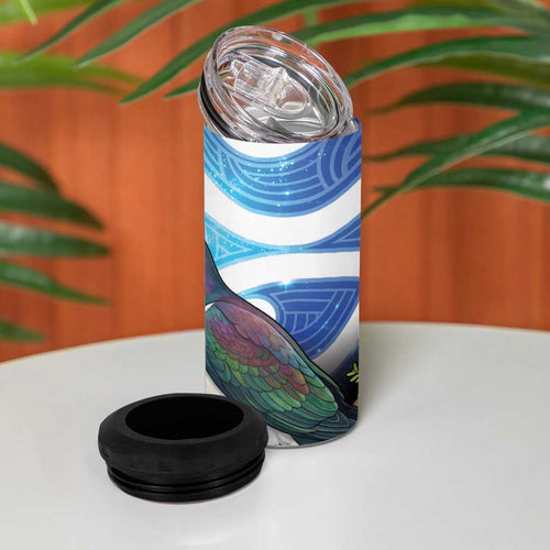 Kekeru New Zealand Matariki 4 in 1 Can Cooler Tumbler Kukupa Kowhai Maori New Year Blue Version