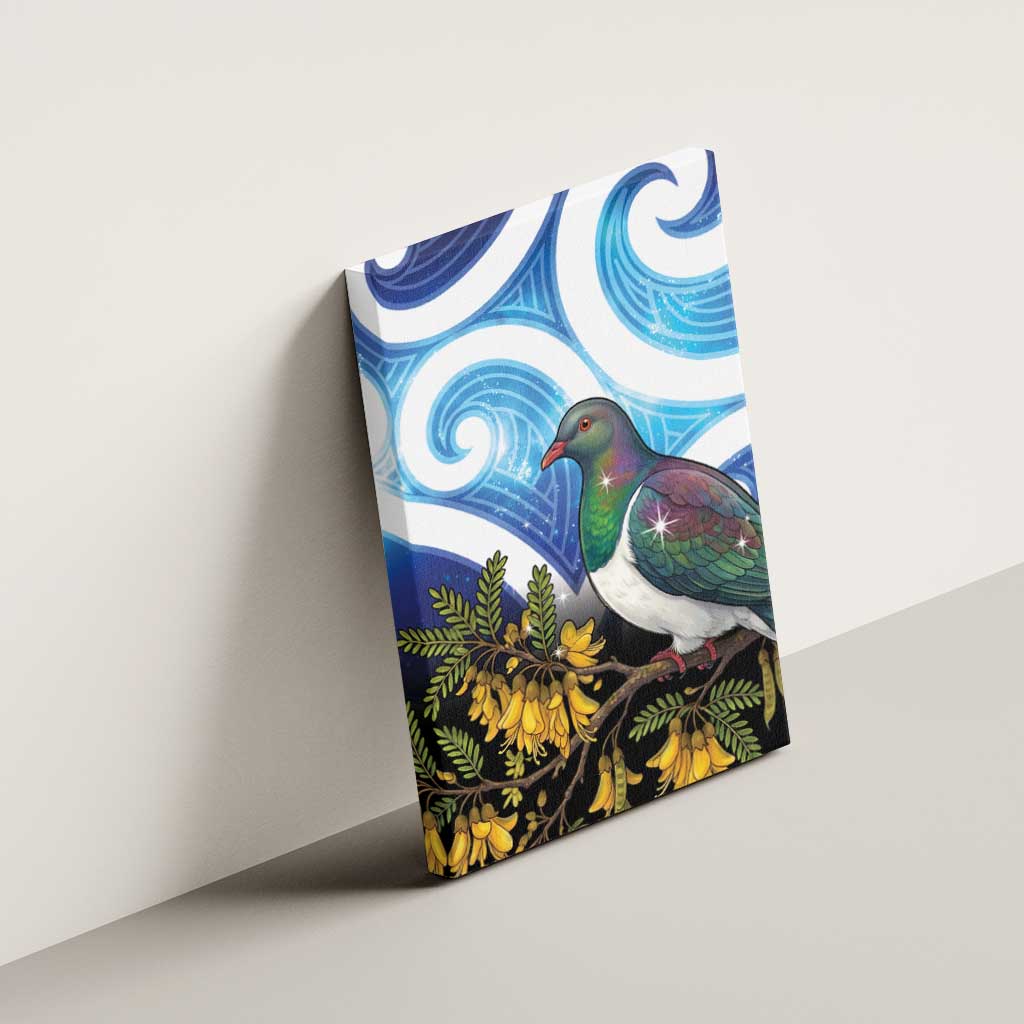 Kekeru New Zealand Matariki Canvas Wall Art Kukupa Kowhai Maori New Year Blue Version