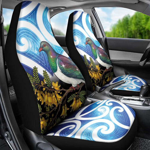 Kekeru New Zealand Matariki Car Seat Cover Kukupa Kowhai Maori New Year Blue Version