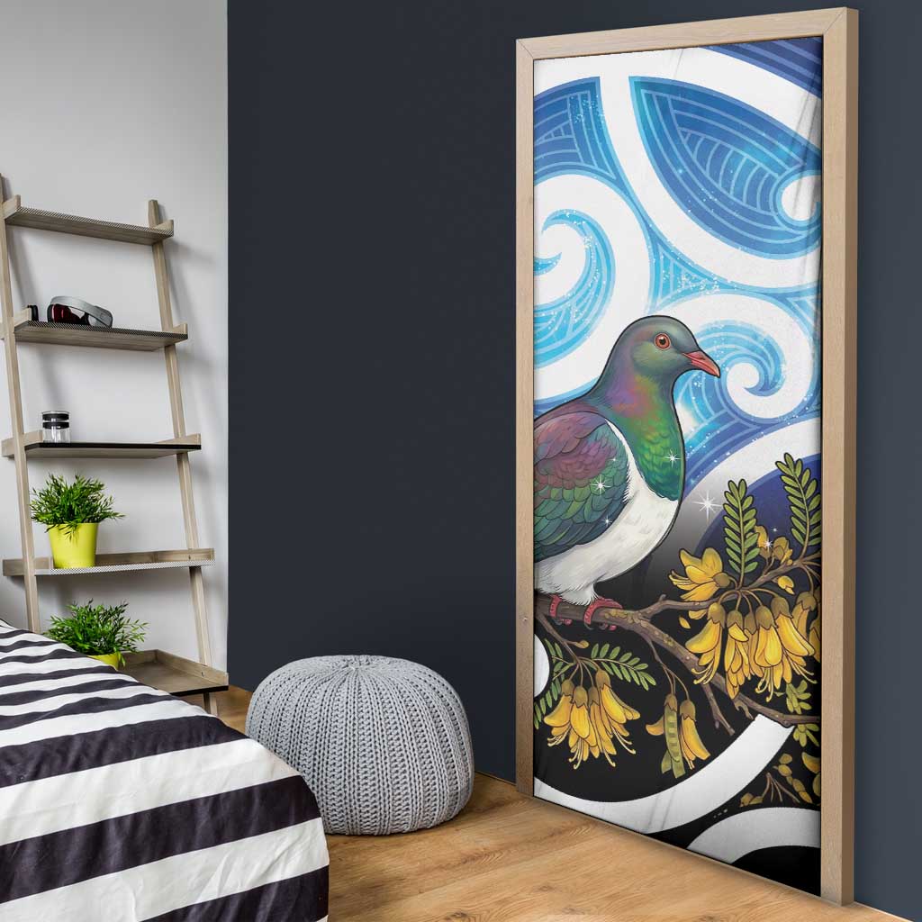 Kekeru New Zealand Matariki Door Cover Kukupa Kowhai Maori New Year Blue Version