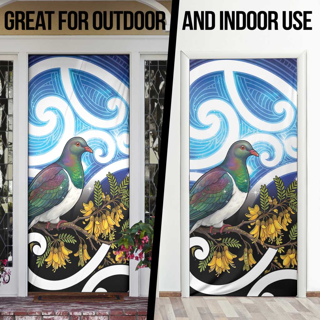 Kekeru New Zealand Matariki Door Cover Kukupa Kowhai Maori New Year Blue Version
