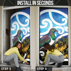 Kekeru New Zealand Matariki Door Cover Kukupa Kowhai Maori New Year Blue Version