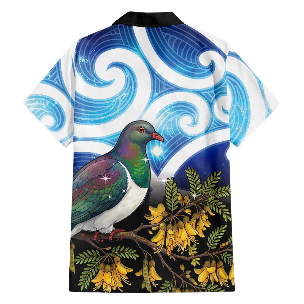 Kekeru New Zealand Matariki Family Matching Long Sleeve Bodycon Dress and Hawaiian Shirt Kukupa Kowhai Maori New Year Blue Version