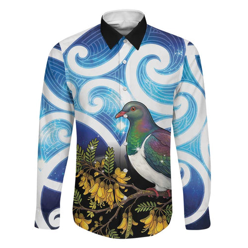 Kekeru New Zealand Matariki Family Matching Off Shoulder Short Dress and Hawaiian Shirt Kukupa Kowhai Maori New Year Blue Version