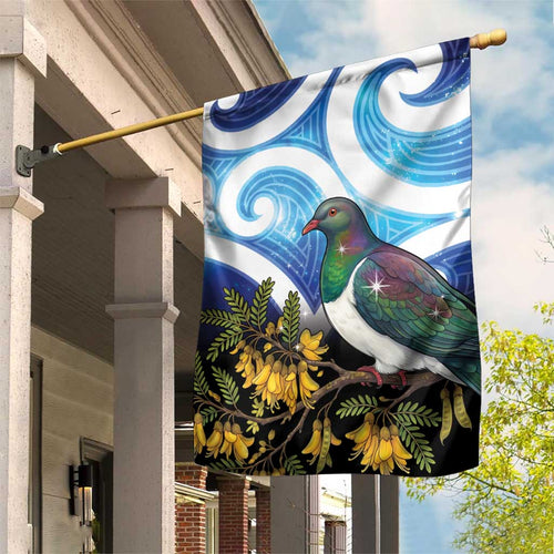 Kekeru New Zealand Matariki Garden Flag Kukupa Kowhai Maori New Year Blue Version