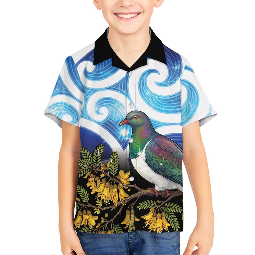 Kekeru New Zealand Matariki Hawaiian Shirt Kukupa Kowhai Maori New Year Blue Version