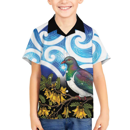 Kekeru New Zealand Matariki Hawaiian Shirt Kukupa Kowhai Maori New Year Blue Version